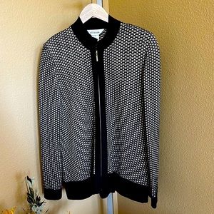 Misook Cardigan Tan and Navy Sz Large